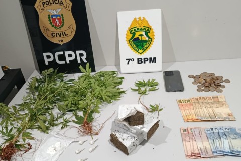 Operação conjunta prende homem por tráfico e apreende drogas e dinheiro em Cidade Gaúcha
